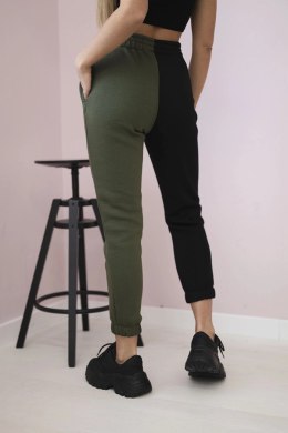 Spodnie damska dresowe z napisem QUEEN khaki