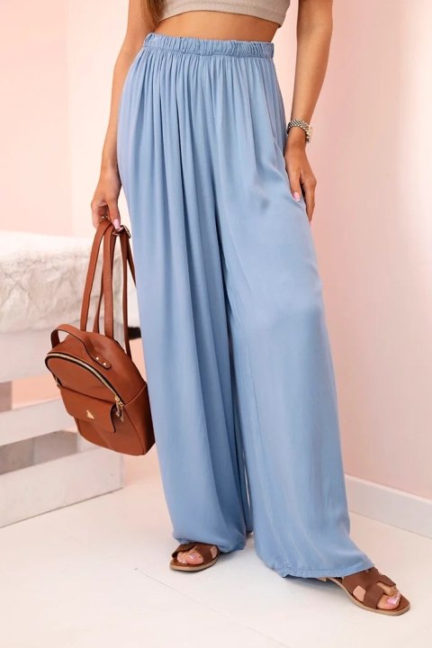 Spodnie damskie wiskozowe szerokie z gumką w pasie jeansowe