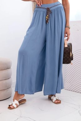 Spodnie damskie z wiskozy z szeroką nogawką jeansowe