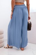 Spodnie damskie z wiskozy z szeroką nogawką jeansowe