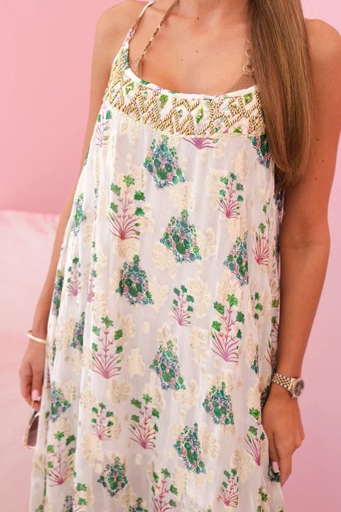 Sukienka damska na ramiączkach z lekkiej wiskozy fioletowa