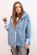 Kurtka damska pikowana z kapturem jasno jeansowa