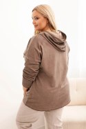 Bluza damska Plus Size dekatyzowana z kapturem i nadrukiem fango