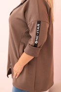 Bluza damska Plus Size z wiskozą rozpinana z kapturem fango