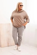 Bluzka damska Plus Size z bawełną o luźnym kroju z dekoltem wodnym fango