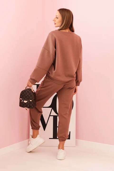 Komplet bluza + spodnie masełko czekoladowy