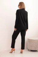 Komplet damska z wiskozą z ozdobami i elastycznymi spodniami czarny