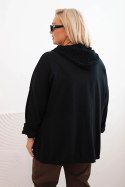 Bluza damska Plus Size bawełniana oversize z długim rękawem czarna