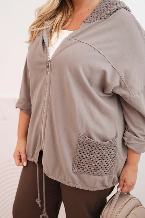 Bluza damska Plus Size bawełniana oversize z długim rękawem fango