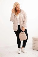 Bluza damska Plus Size bawełniana rozpinana na zamek beżowa