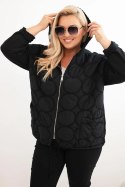 Bluza damska Plus Size bawełniana rozpinana na zamek czarna
