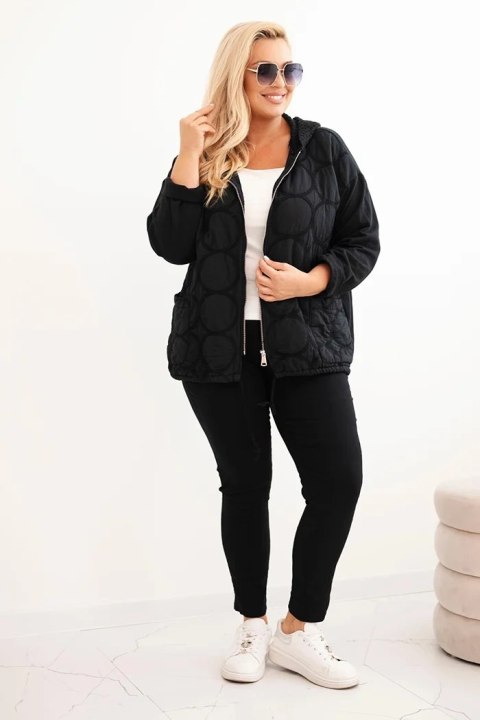 Bluza damska Plus Size bawełniana rozpinana na zamek czarna