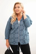 Bluza damska Plus Size bawełniana rozpinana na zamek jeansowa