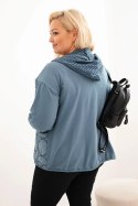 Bluza damska Plus Size bawełniana rozpinana na zamek jeansowa