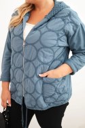 Bluza damska Plus Size bawełniana rozpinana na zamek jeansowa