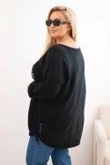 Bluza damska Plus Size bawełniana z nadrukiem drzewa czarna