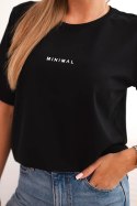 Bluzka damska bawełniana z nadrukiem Minimal czarna