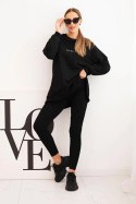 Komplet damski bawełniany bluza i legginsy z napisem Minimal czarny
