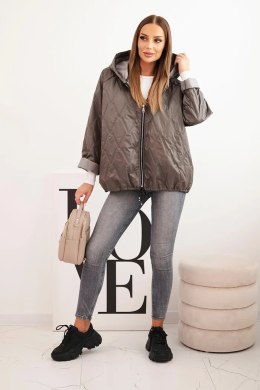 Kurtka damska pikowana z kapturem cappuccino