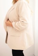 Marynarka damska Plus Size elegancka beżowa