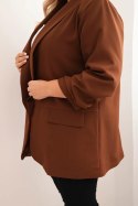 Marynarka damska Plus Size elegancka czekoladowa