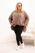 Sweter damska Plus Size z akrylem o luźnym kroju i rękawem 3/4 fango