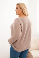 Sweter damski plus size z dekoltem łódką fango