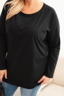 Bluzka damska Plus Size bawełniana z okrągłym dekoltem czarna