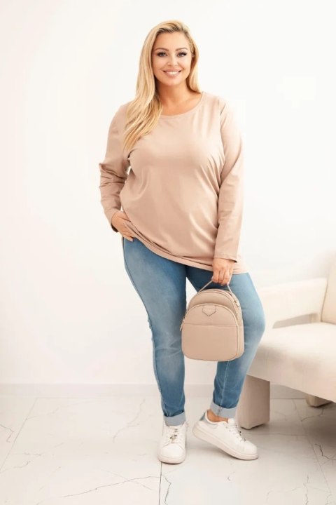 Bluzka damska Plus Size bawełniana z okrągłym dekoltem fango