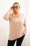 Bluzka damska Plus Size z dekoltem V i długim rękawem fango