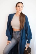 Długi sweter kardigan ciemno jeansowy