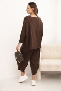 Komplet bawełniany bluza + spodnie czekoladowy