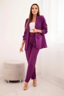 Komplet elegancki marynarki ze spodniami ciemny fioletowy