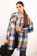 Koszula damska w kratę chabrowa