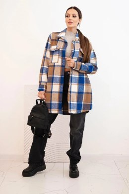 Koszula damska w kratę chabrowa