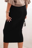 Spódnica damska wiskozowa ołówkowa z elastyczną talią czarna