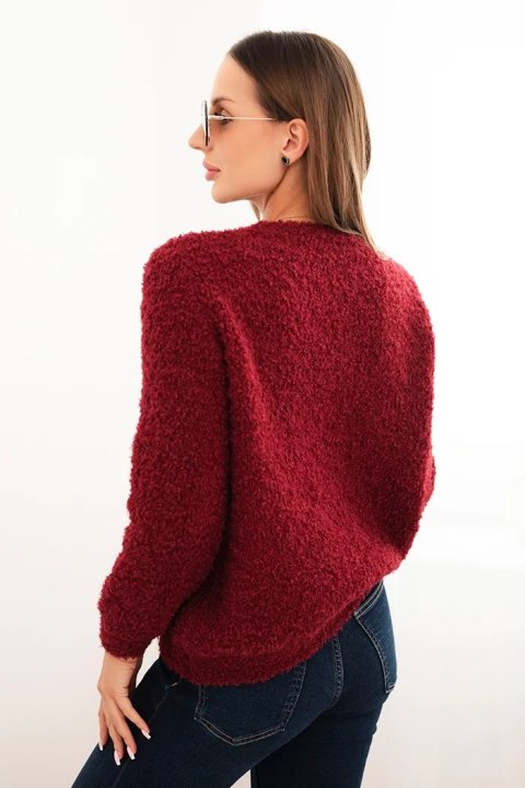 Sweter damski z miękkiego moheru bordowy