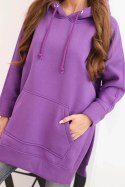 Bluza ocieplana z rozcięciami na bokach fioletowa