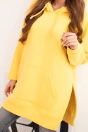 Bluza ocieplana z rozcięciami na bokach żółta