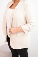 Marynarka damska Plus Size bez zapięcia z podszewką XL/2XL beżowa