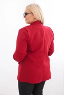 Marynarka damska Plus Size bez zapięcia z podszewką XL/2XL bordowa