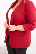 Marynarka damska Plus Size bez zapięcia z podszewką XL/2XL bordowa