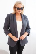 Marynarka damska Plus Size bez zapięcia z podszewką XL/2XL grafitowa