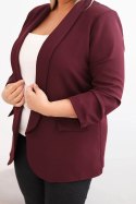 Marynarka damska Plus Size bez zapięcia z podszewką XL/2XL śliwkowa