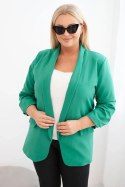 Marynarka damska Plus Size bez zapięcia z podszewką XL/2XL zielona