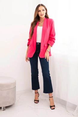 Marynarka damska bez zapięcia z podszewką S/M różowa