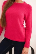 Sweter damski z baby alpaki z długim rękawem fuksja