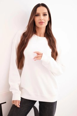Bluza damska pętelkowa bawełniana basic z okrągłym dekoltem biała