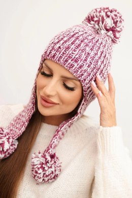 Czapka damska uszatka Emma K343 fioletowa