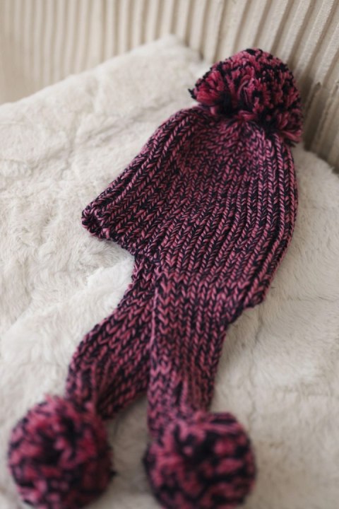 Czapka damska uszatka Emma K343 różowa